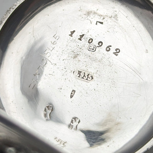 Early 20th century antique Swiss finely engraved pure silver case ladies' pocket watch works well